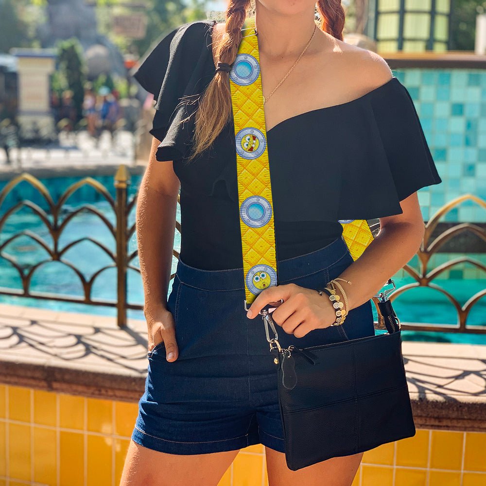 SpongeBob SquarePants Purse Strap Window Expressions Pineapple Adjustable Crossbody Yellow 34 - 62 Inch - Paramount Shop