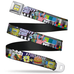 SpongeBob SquarePants Seatbelt Belt 3-D Face Close-Up Buckle-Down Adjustable Full Color - Adult Reg (30"-44")