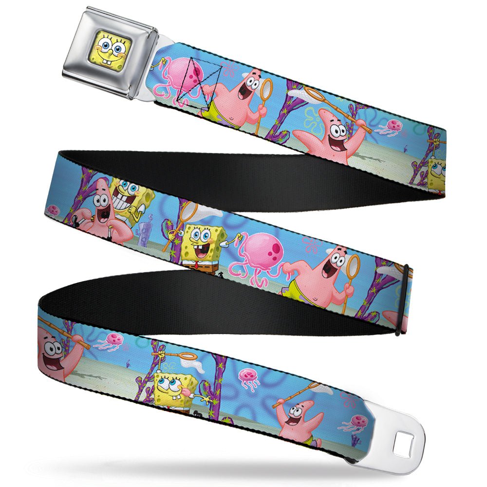 SpongeBob SquarePants Seatbelt Belt 3D Face Close - Up & Jellyfishing Scenes Full Color - Paramount Shop