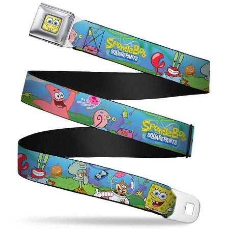 SpongeBob SquarePants Seatbelt Belt Face Close - Up Full Color Adjustable - Paramount Shop