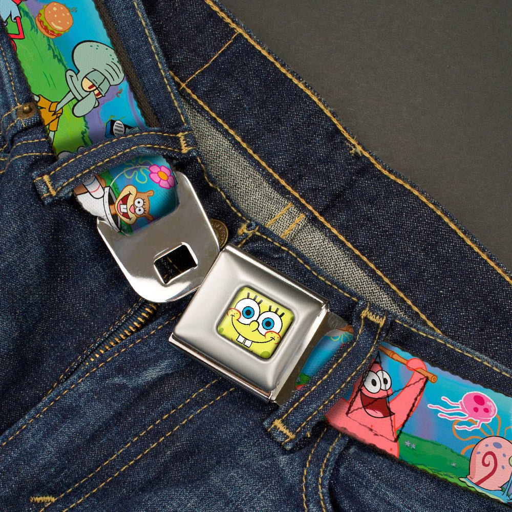 SpongeBob SquarePants Seatbelt Belt Face Close - Up Full Color Adjustable - Paramount Shop