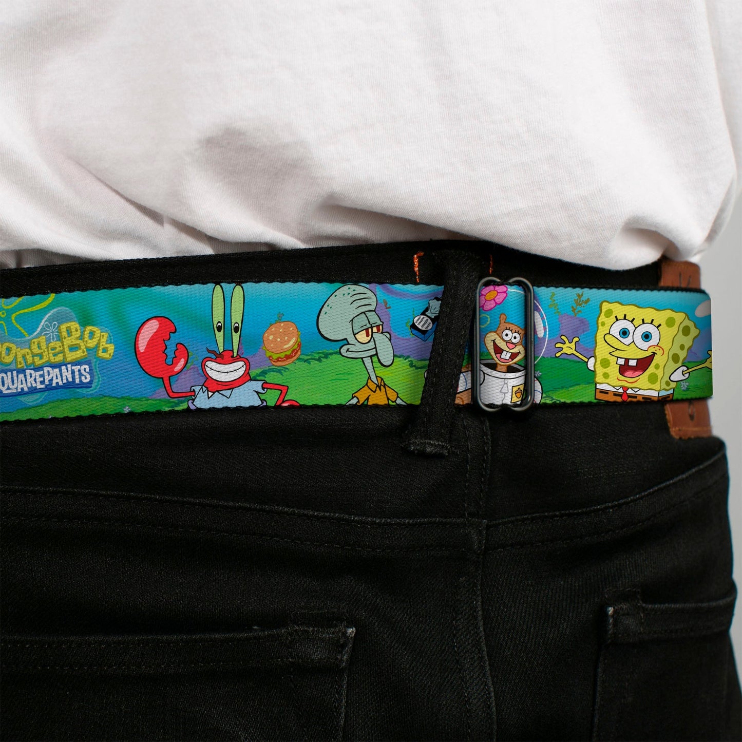 SpongeBob SquarePants Seatbelt Belt Face Close - Up Full Color Adjustable - Paramount Shop