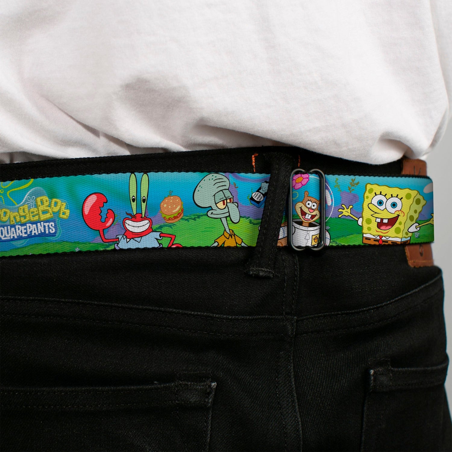 SpongeBob SquarePants Seatbelt Belt Face Close - Up Full Color Adjustable - Paramount Shop