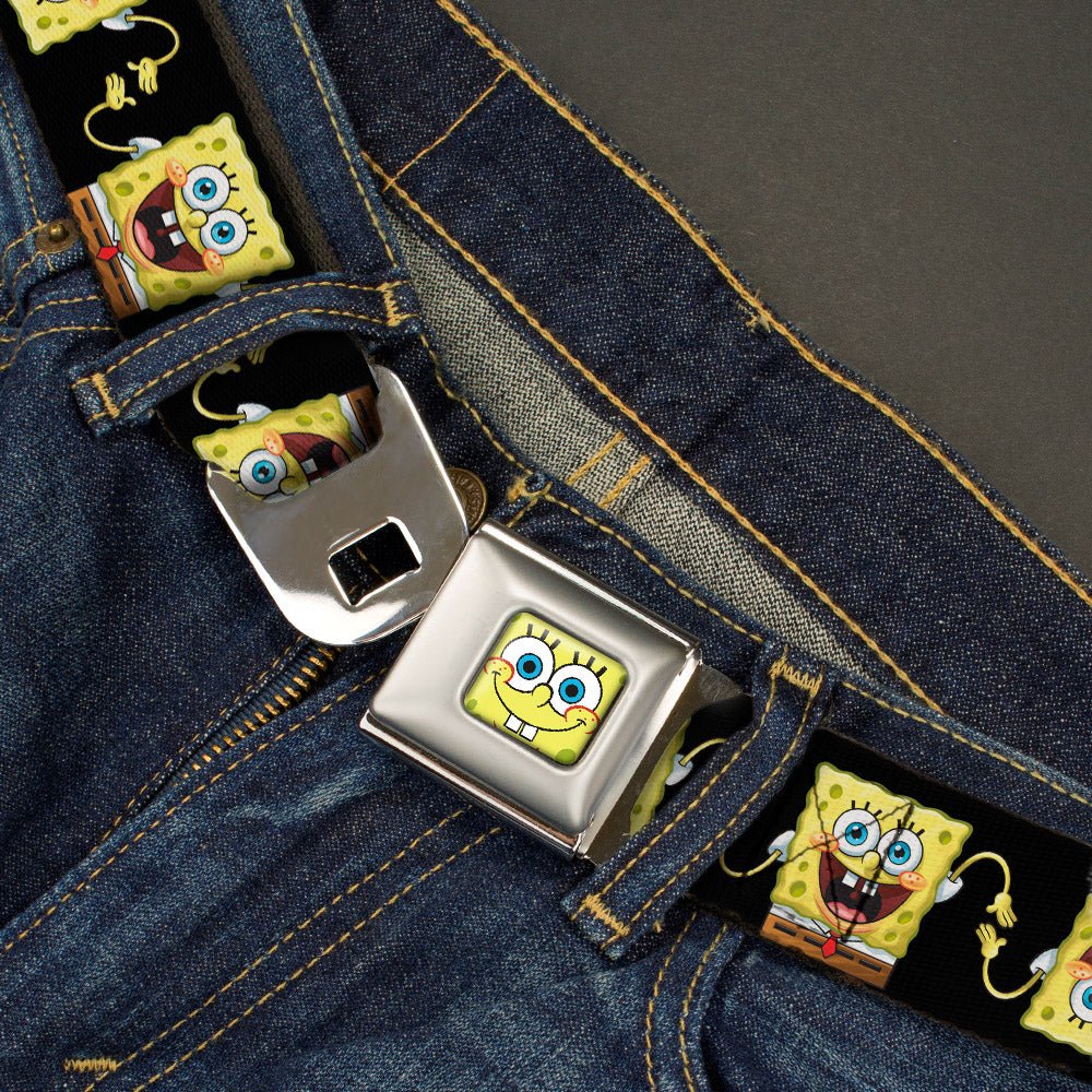 SpongeBob SquarePants Seatbelt Belt Face Close - Up Full Color Black Webbing - Paramount Shop