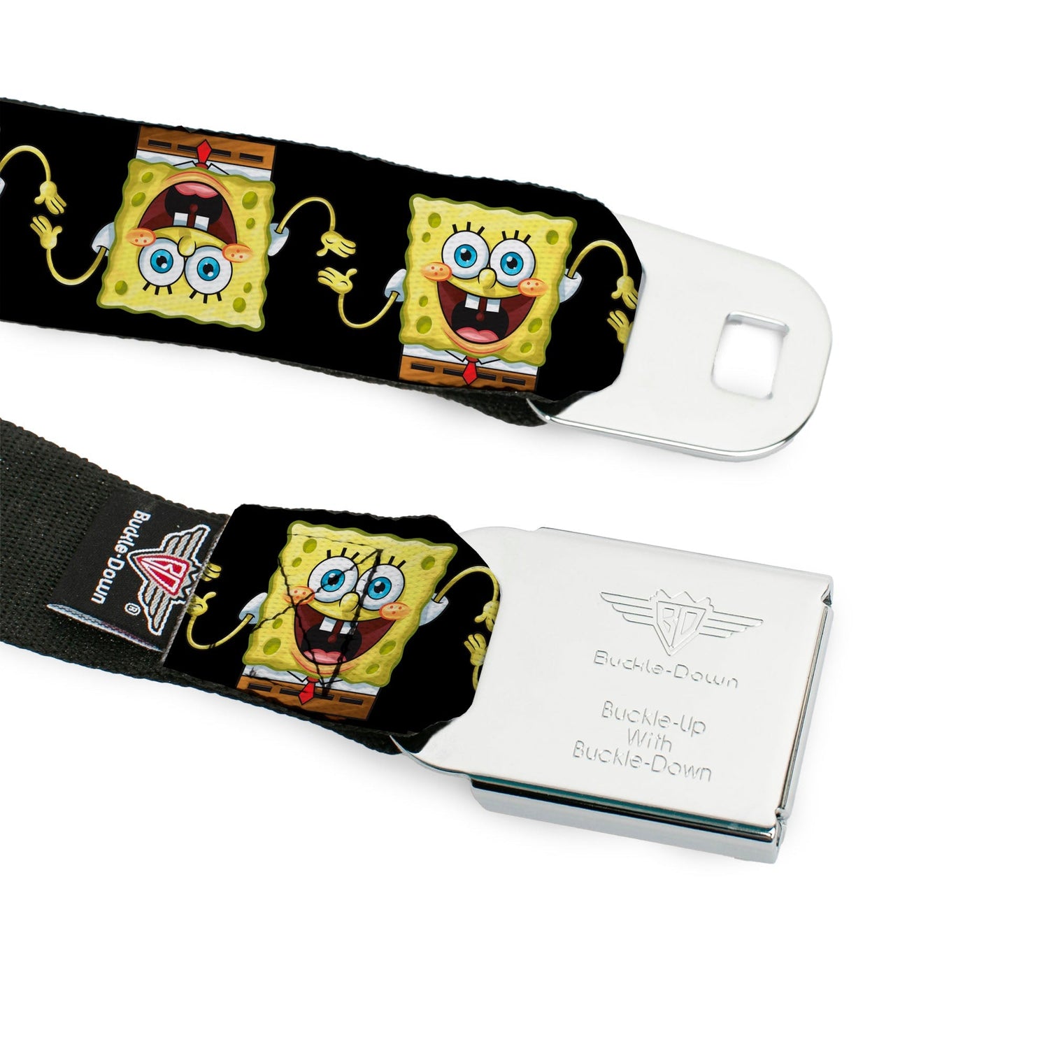 SpongeBob SquarePants Seatbelt Belt Face Close - Up Full Color Black Webbing - Paramount Shop