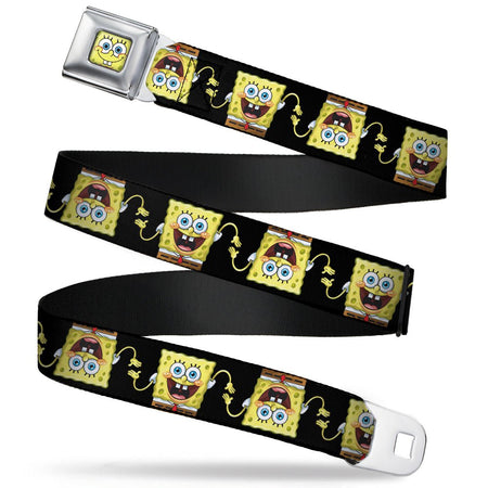 SpongeBob SquarePants Seatbelt Belt Face Close - Up Full Color Black Webbing - Paramount Shop