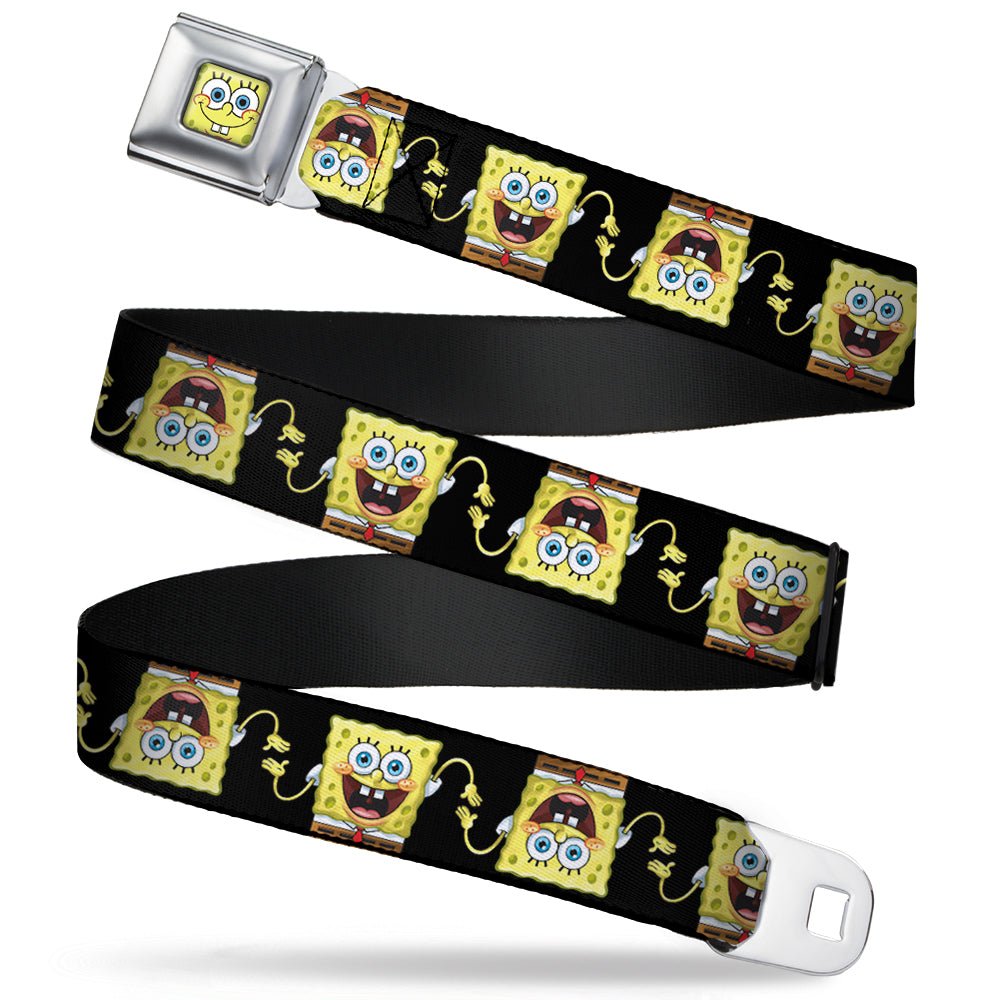 SpongeBob SquarePants Seatbelt Belt Face Close - Up Full Color Black Webbing - Paramount Shop