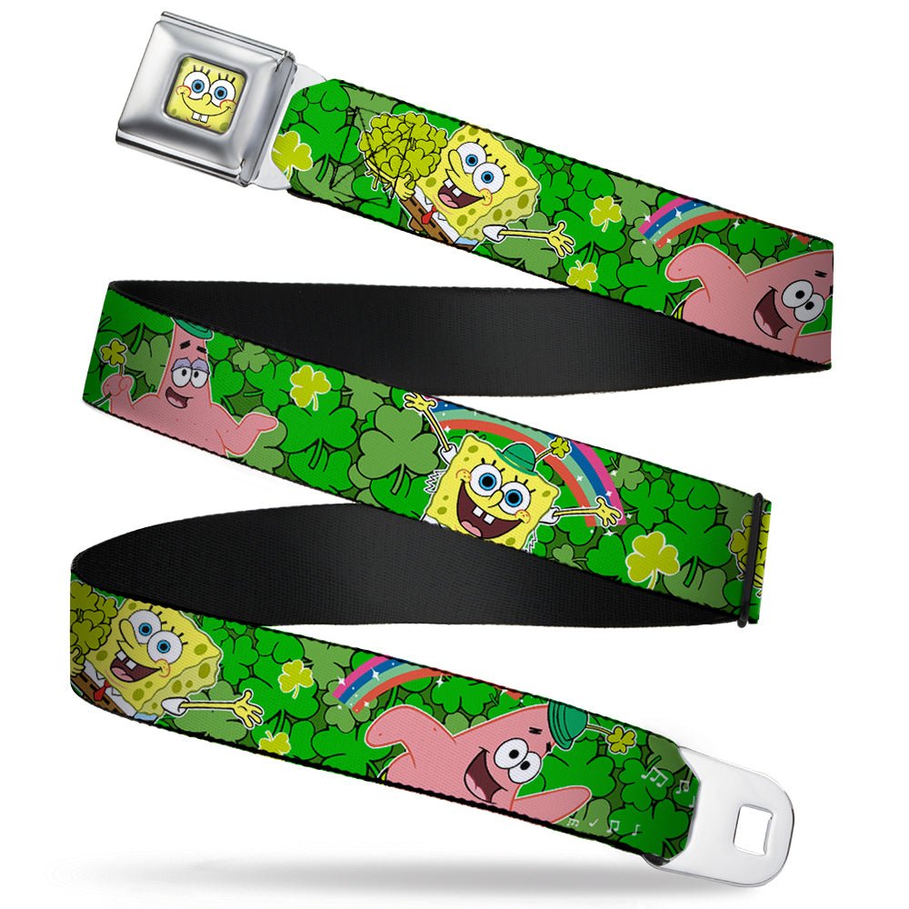 SpongeBob SquarePants Seatbelt Belt Face Close - Up St. Patrick's Day Full Color - Paramount Shop