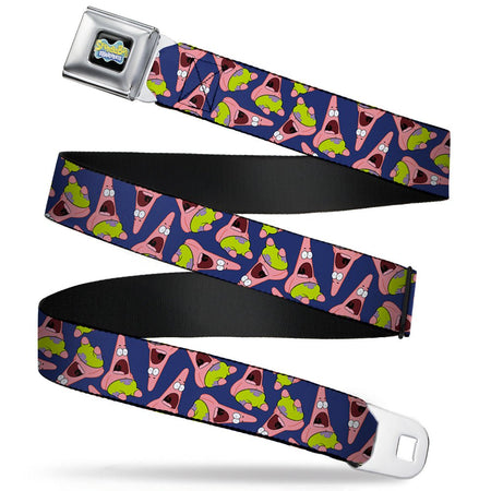 SpongeBob SquarePants Seatbelt Belt Full Color Patrick Starfish Purple Webbing Black - Paramount Shop