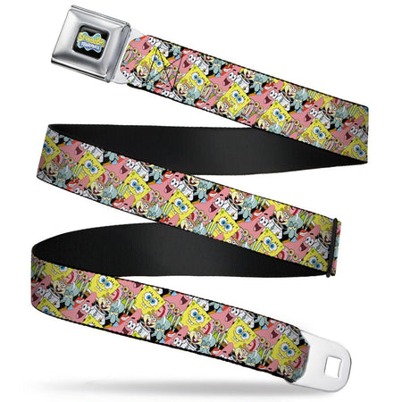 SpongeBob SquarePants Seatbelt Belt Logo 5 - Characters Stacked Webbing Full Color - Paramount Shop