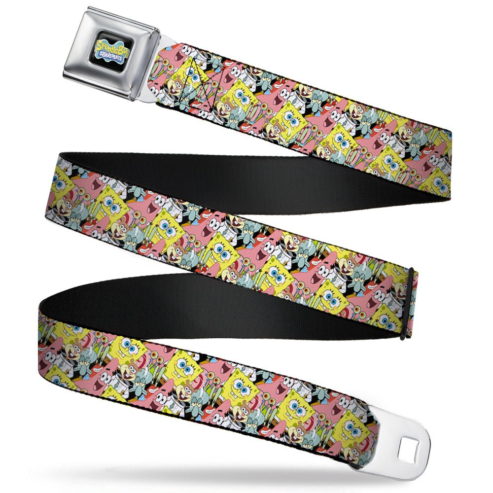 SpongeBob SquarePants Seatbelt Belt Logo 5 - Characters Stacked Webbing Full Color - Paramount Shop