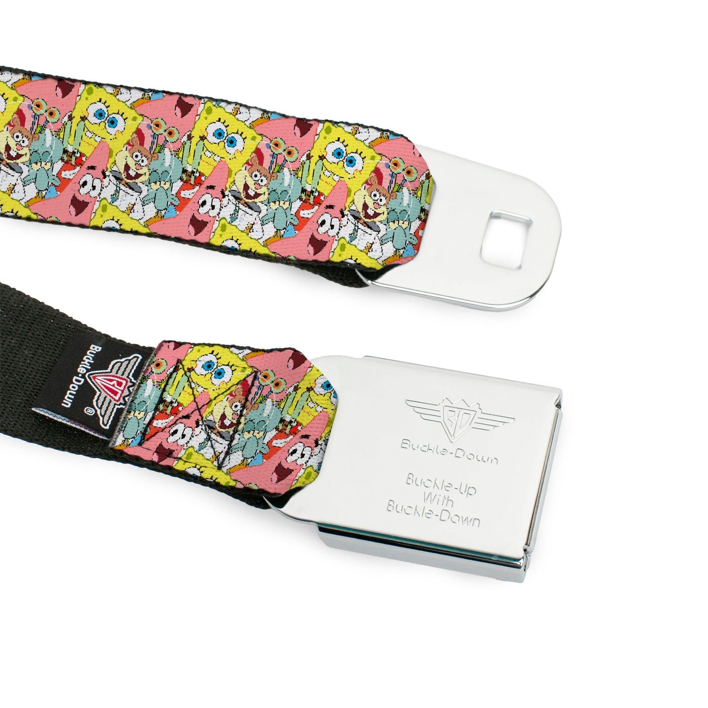 SpongeBob SquarePants Seatbelt Belt Logo 5 - Characters Stacked Webbing Full Color - Paramount Shop