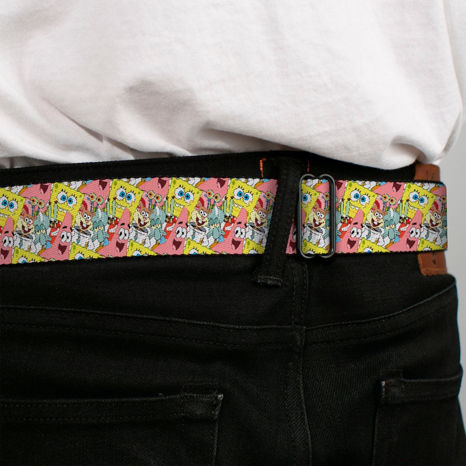SpongeBob SquarePants Seatbelt Belt Logo 5 - Characters Stacked Webbing Full Color - Paramount Shop