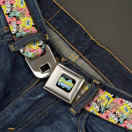 SpongeBob SquarePants Seatbelt Belt Logo 5 - Characters Stacked Webbing Full Color - Paramount Shop