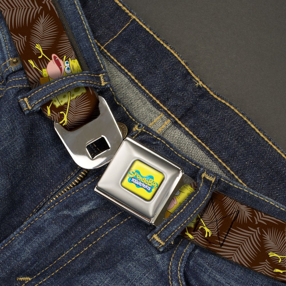 SpongeBob SquarePants Seatbelt Belt Logo Full Color Primitive Pose Black Gray Webbing - Paramount Shop