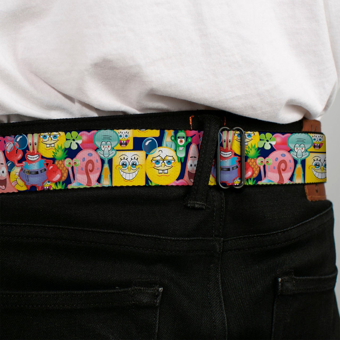 SpongeBob SquarePants Seatbelt Belt Open Mouth Smile Design Full Color - Paramount Shop