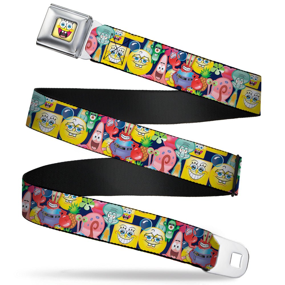 SpongeBob SquarePants Seatbelt Belt Open Mouth Smile Design Full Color - Paramount Shop