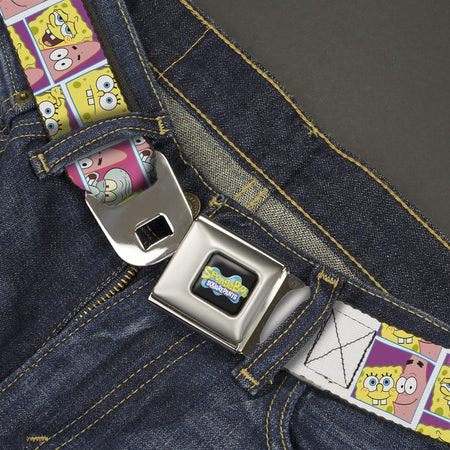 SpongeBob SquarePants Seatbelt Belt Photo Booth Pose Blocks Design Black/Blues - Paramount Shop