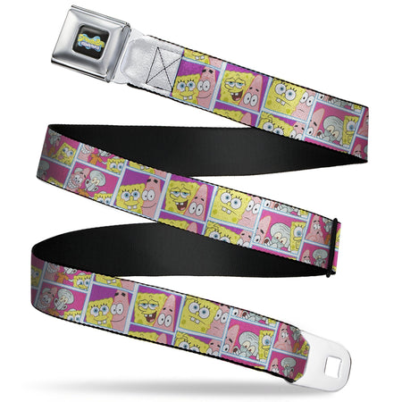 SpongeBob SquarePants Seatbelt Belt Photo Booth Pose Blocks Design Black/Blues - Paramount Shop