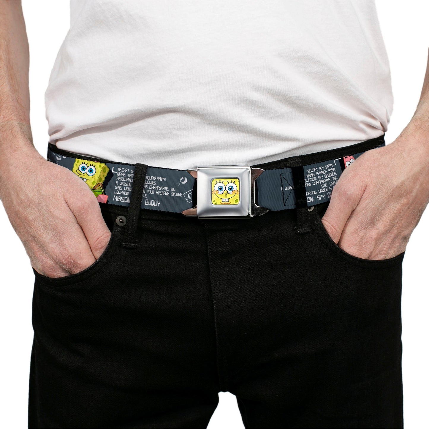 SpongeBob SquarePants Seatbelt Belt SpongeBob 3D Face Patrick Starfish Masters of Disguise Full Color - Paramount Shop