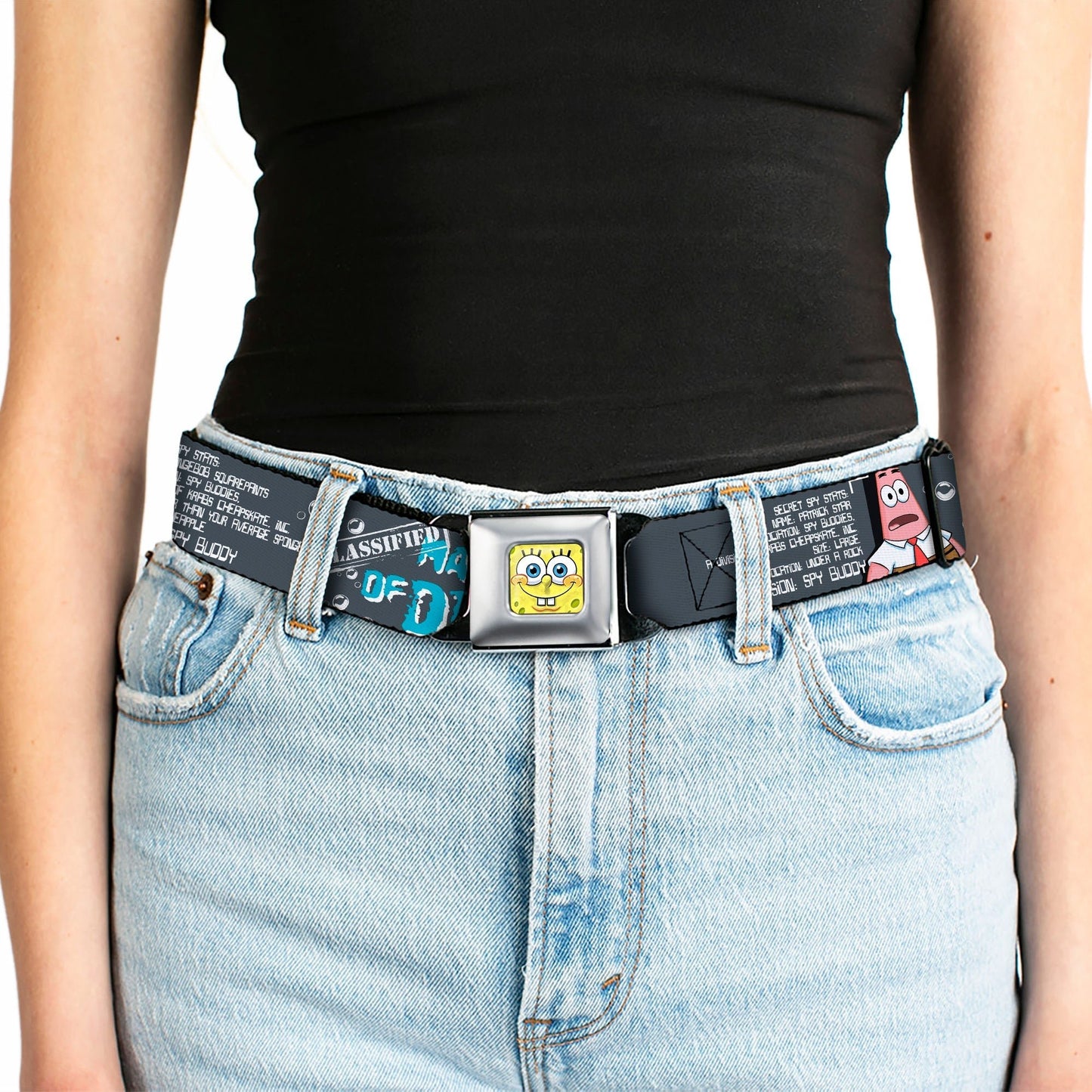 SpongeBob SquarePants Seatbelt Belt SpongeBob 3D Face Patrick Starfish Masters of Disguise Full Color - Paramount Shop