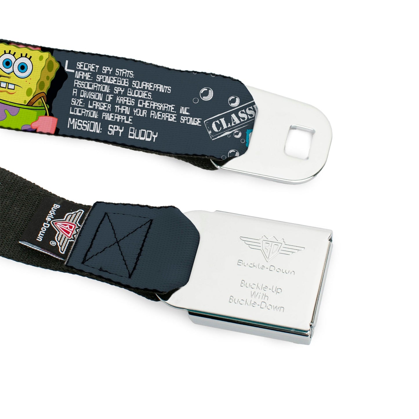 SpongeBob SquarePants Seatbelt Belt SpongeBob 3D Face Patrick Starfish Masters of Disguise Full Color - Paramount Shop