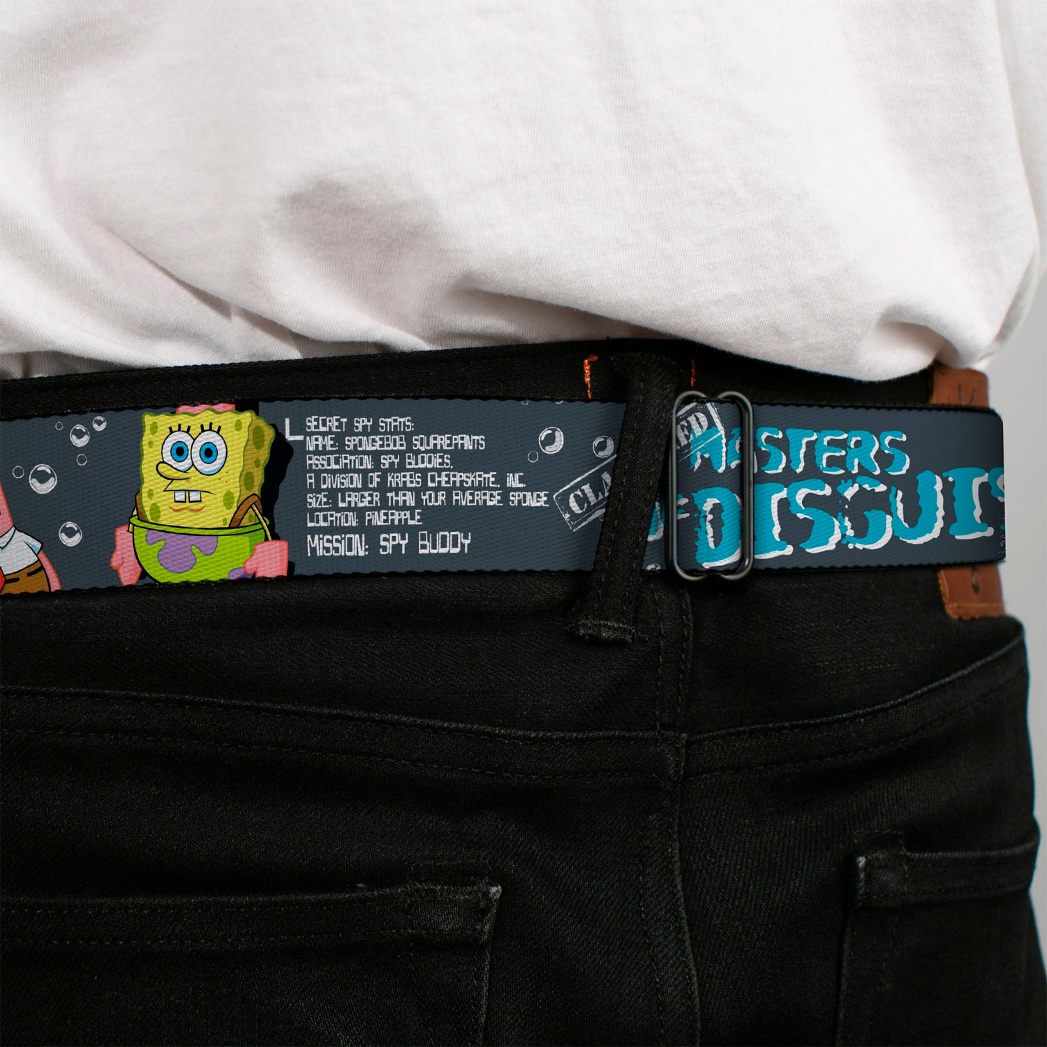SpongeBob SquarePants Seatbelt Belt SpongeBob 3D Face Patrick Starfish Masters of Disguise Full Color - Paramount Shop