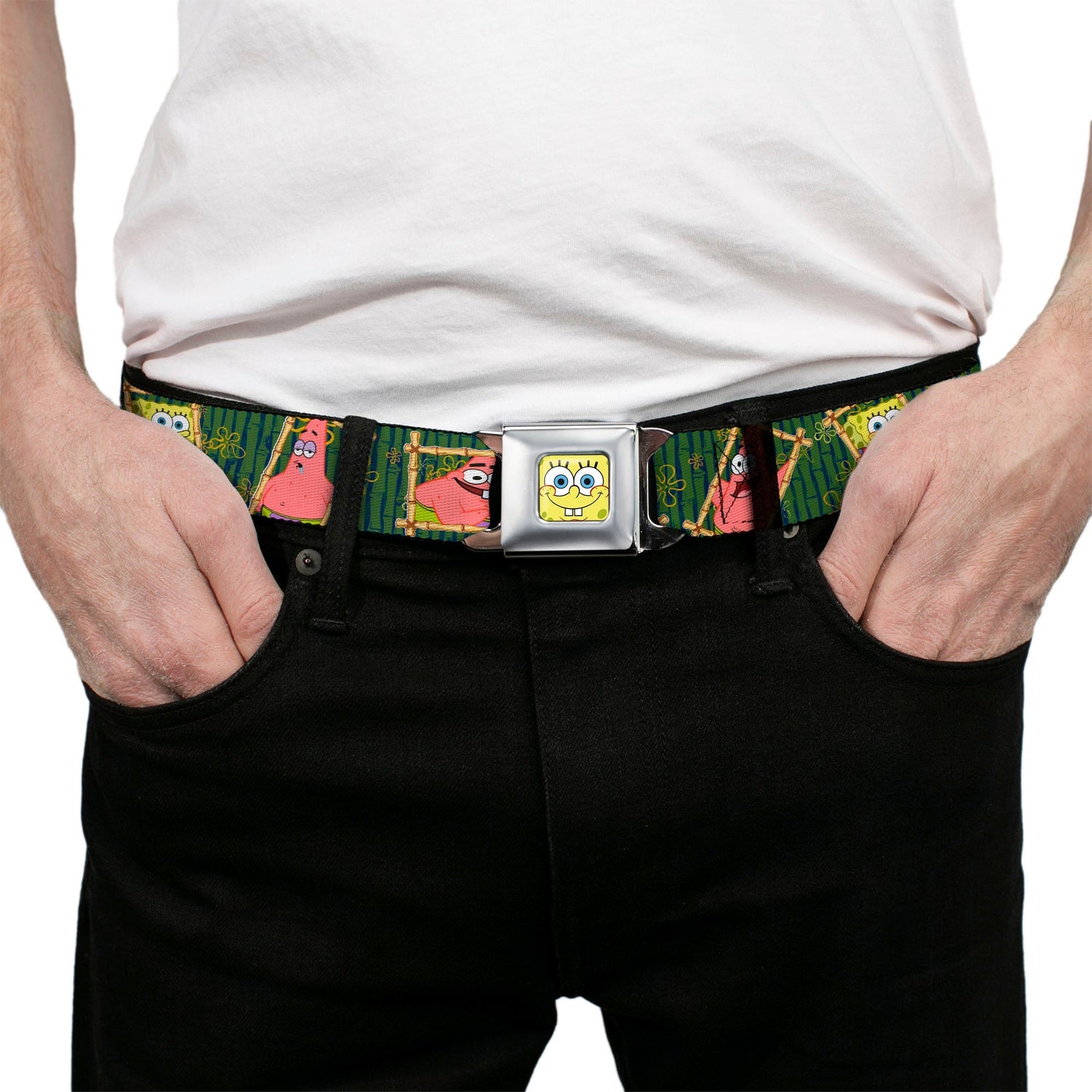 SpongeBob SquarePants Seatbelt Belt SpongeBob Face Close - Up Full Color Design - Paramount Shop