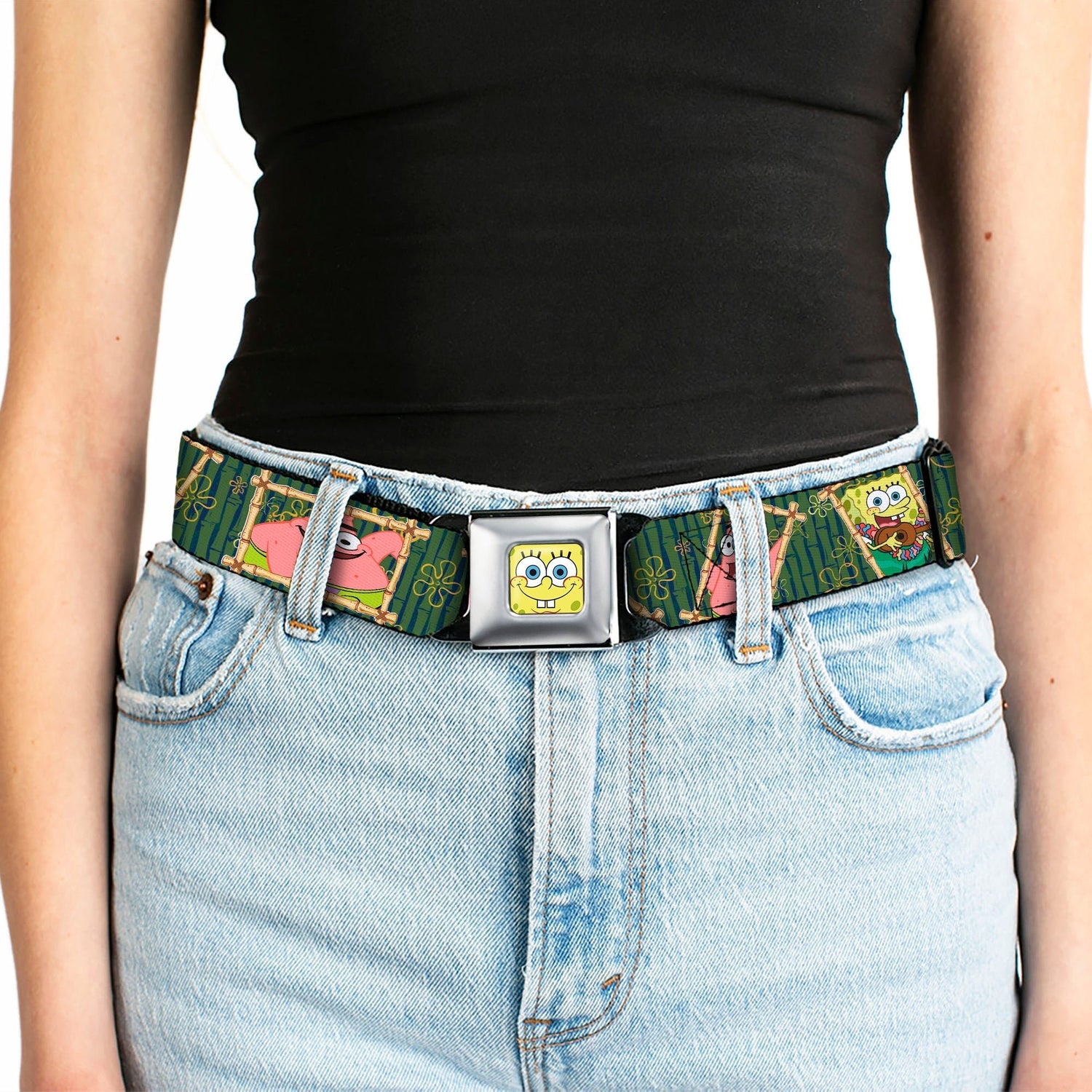 SpongeBob SquarePants Seatbelt Belt SpongeBob Face Close - Up Full Color Design - Paramount Shop