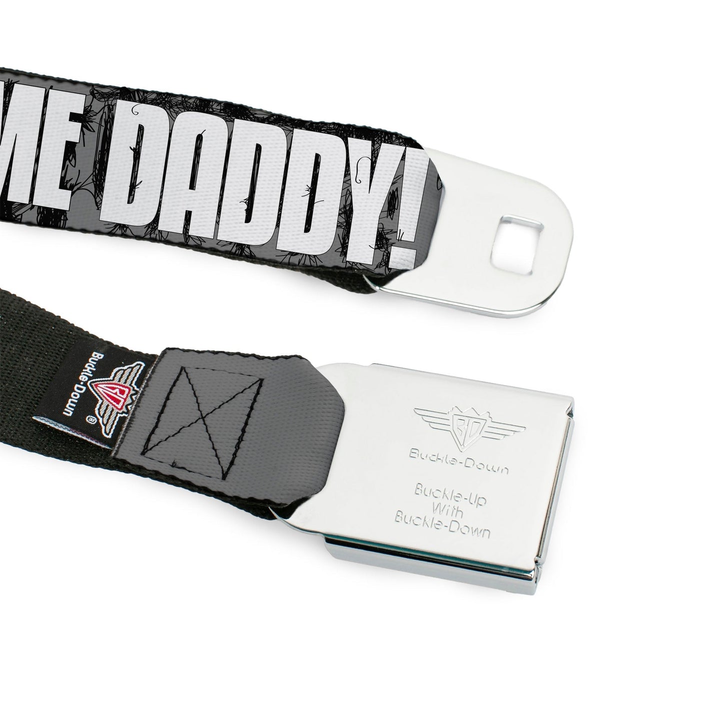 SpongeBob SquarePants Seatbelt Belt SpongeBob & Patrick Faces Full Color Gray/Black/White. - Paramount Shop
