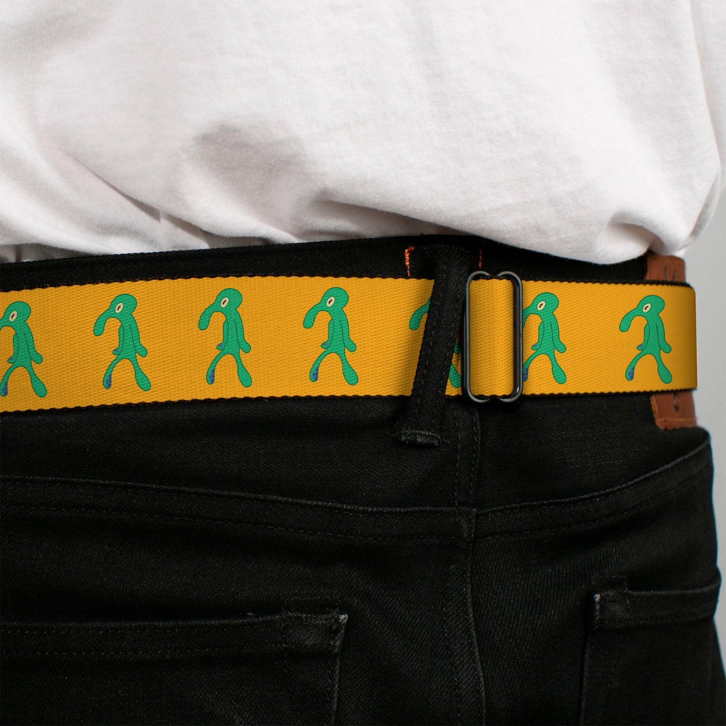 SpongeBob SquarePants Seatbelt Belt Squidward Bold and Brash Painting Black - Paramount Shop
