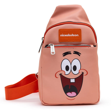 SpongeBob SquarePants Sling Bag Patrick Star Close Up Vegan Leather Salmon Orange - Paramount Shop