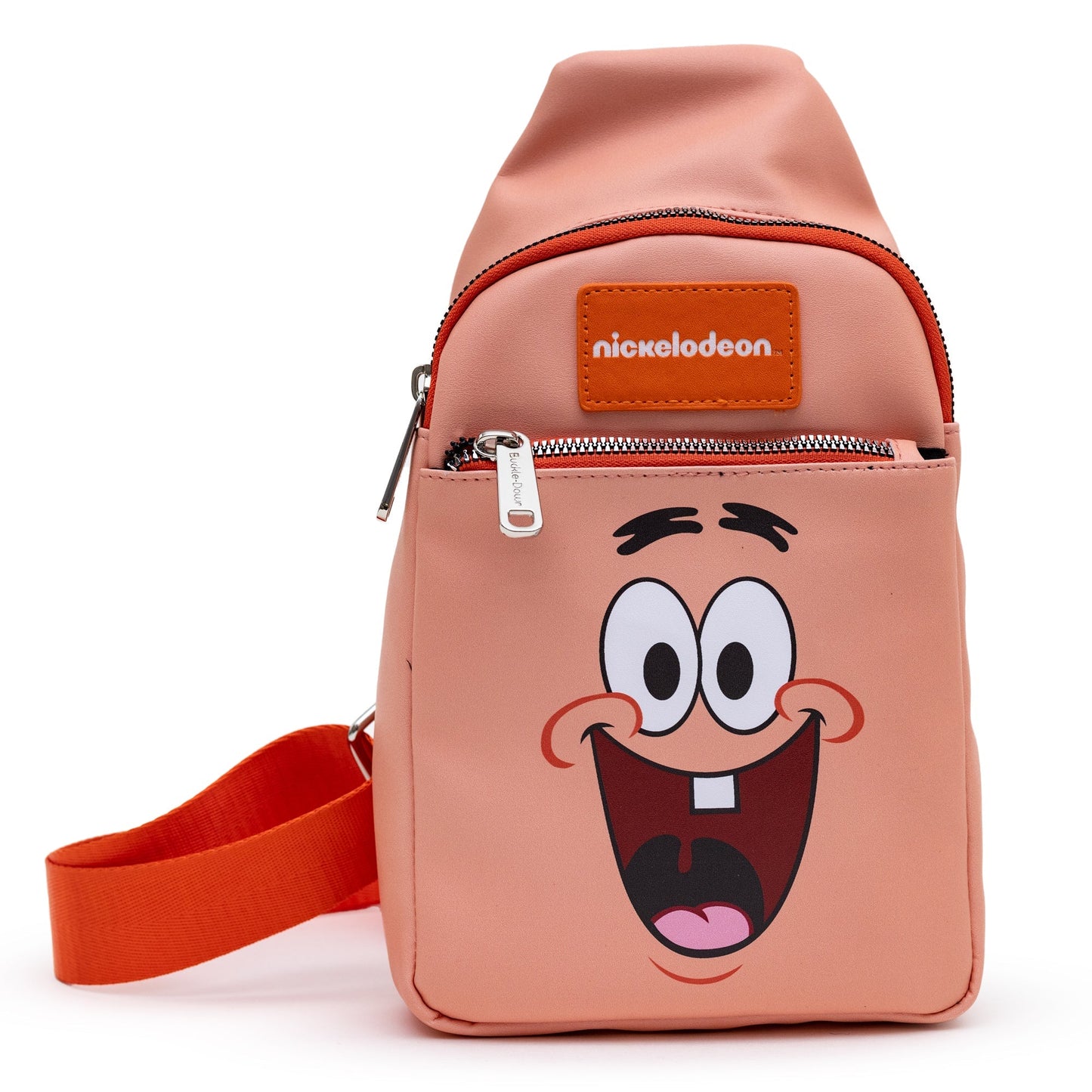 SpongeBob SquarePants Sling Bag Patrick Star Close Up Vegan Leather Salmon Orange - Paramount Shop