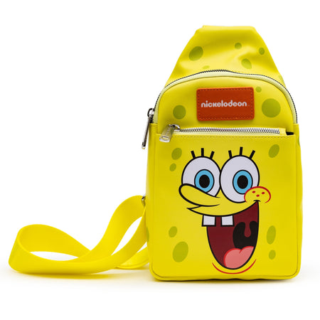 SpongeBob SquarePants Sling Bag Smiling Face Character Close Up Vegan Leather Yellow - Paramount Shop