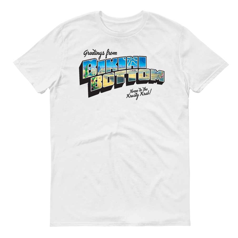 SpongeBob SquarePants Sponge on the Run Greetings From Bikini Bottom Adult Short Sleeve T - Shirt - Paramount Shop