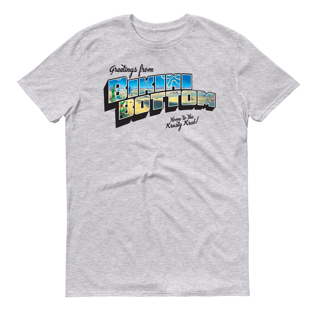SpongeBob SquarePants Sponge on the Run Greetings From Bikini Bottom Adult Short Sleeve T - Shirt - Paramount Shop