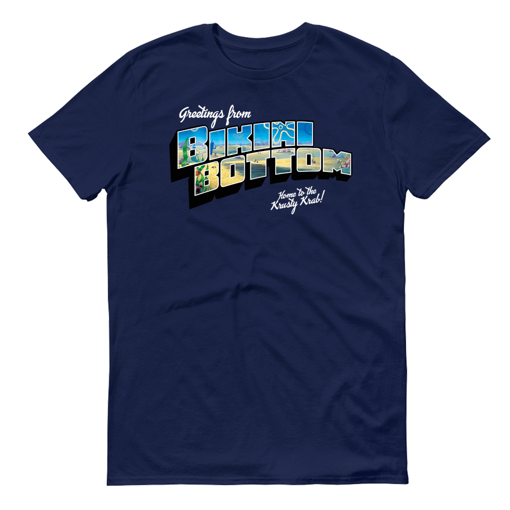 SpongeBob SquarePants Sponge on the Run Greetings From Bikini Bottom Adult Short Sleeve T - Shirt - Paramount Shop