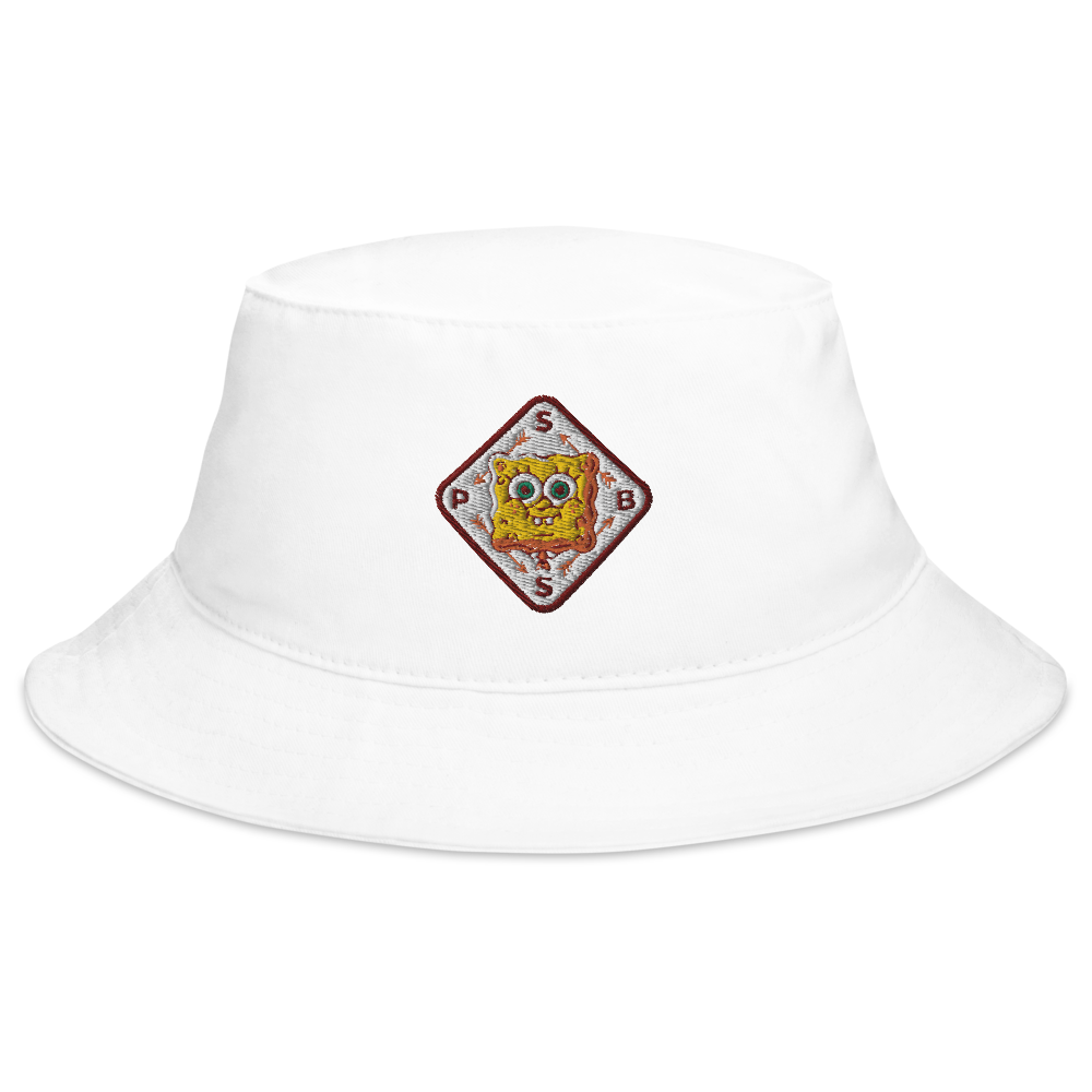 SpongeBob SquarePants Sponge on the Run SpongeBob Badge Flexfit Bucket Hat - Paramount Shop