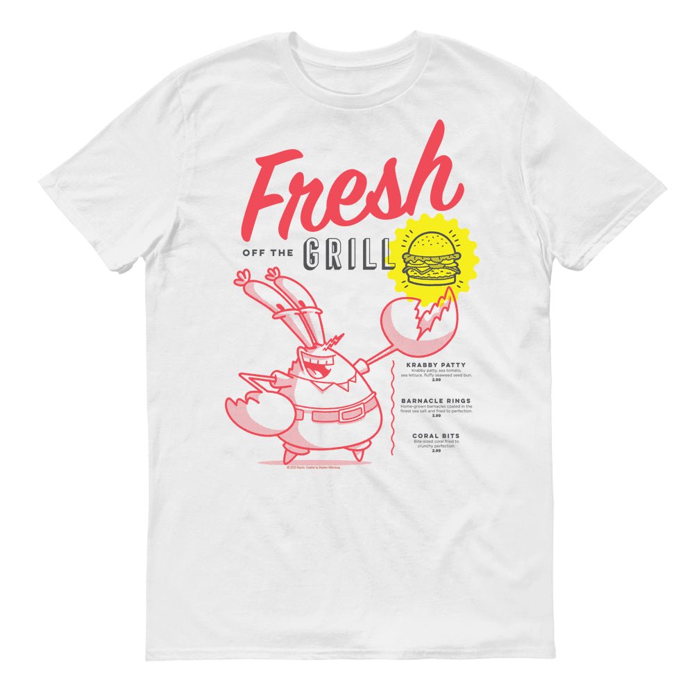 SpongeBob SquarePants The Krusty Krab Mr. Krabs Fresh Off the Grill Adult Short Sleeve T - Shirt - Paramount Shop