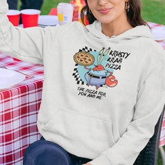 SpongeBob SquarePants The Krusty Krab Pizza Lightweight Hooded Sweatshirt - Oatmeal / SM