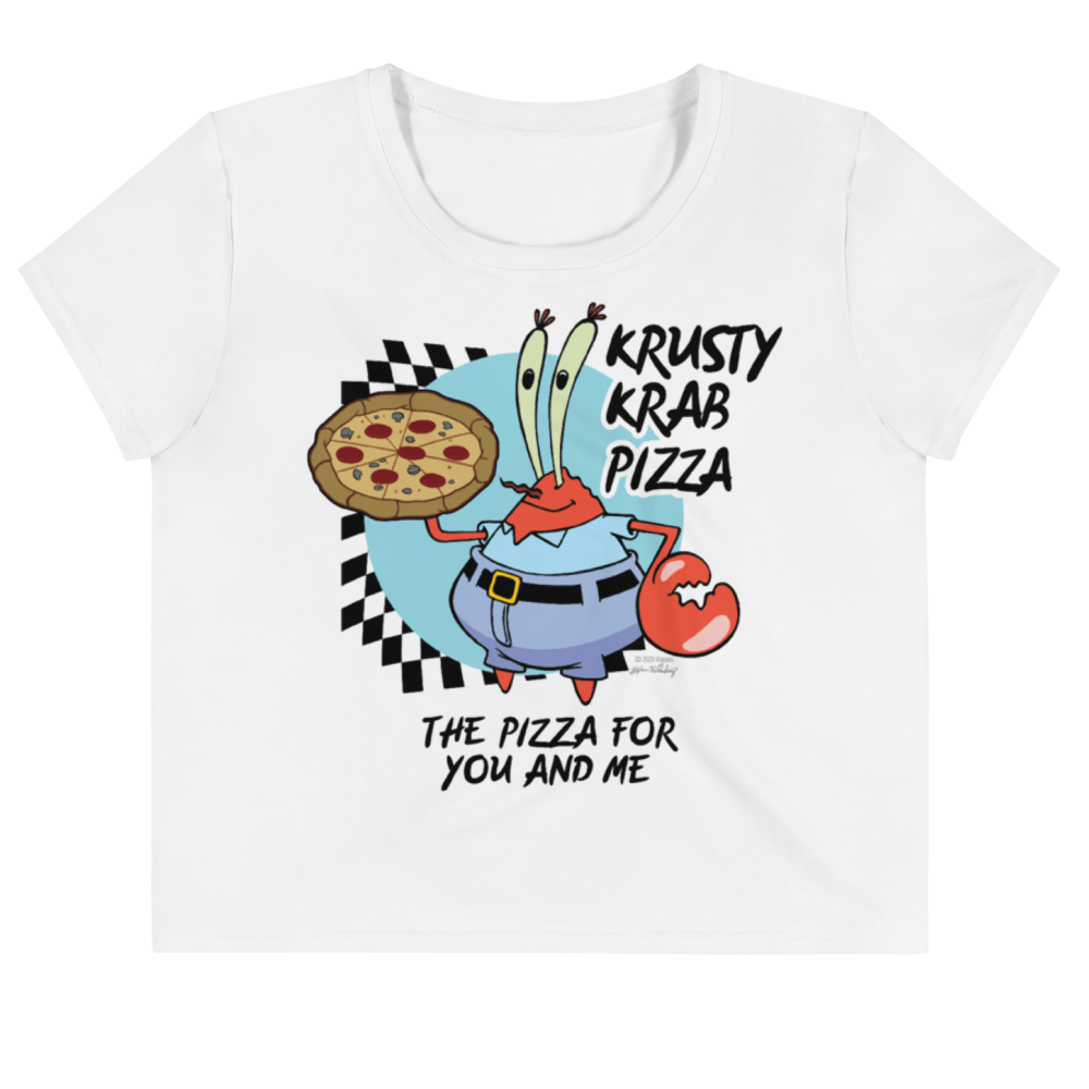 SpongeBob SquarePants The Krusty Krab Pizza Women's All - Over Print Crop T - Shirt - Paramount Shop
