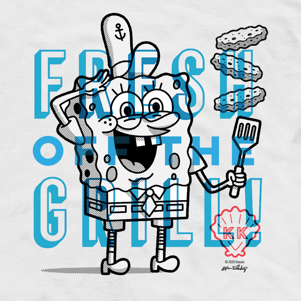 SpongeBob SquarePants The Krusty Krab SpongeBob Fresh Off the Grill Adult Short Sleeve T - Shirt - Paramount Shop