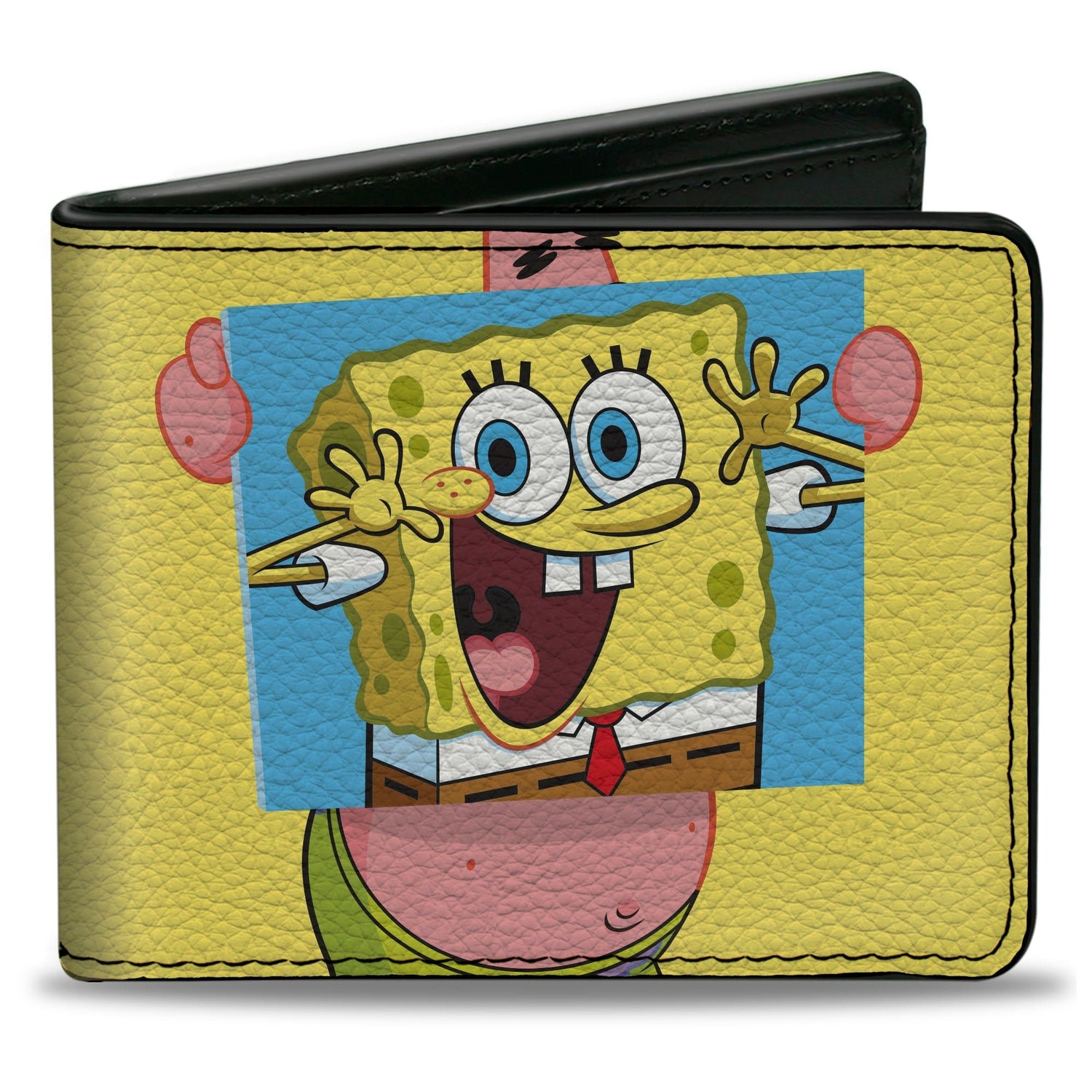 SpongeBob SquarePants Wallet Patrick Star Holding SpongeBob Portrait Vegan Leather Yellow - Paramount Shop