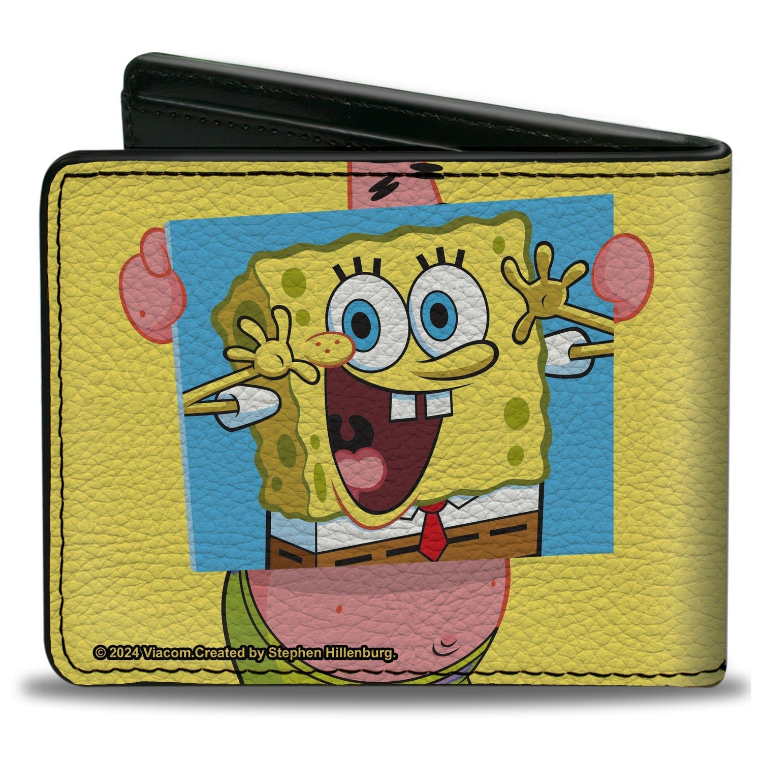 SpongeBob SquarePants Wallet Patrick Star Holding SpongeBob Portrait Vegan Leather Yellow - Paramount Shop