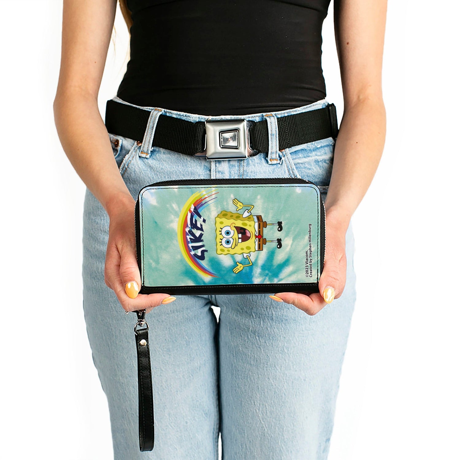SpongeBob SquarePants Wallet Rainbow SIKE! Pose Blues Zip Around - Paramount Shop