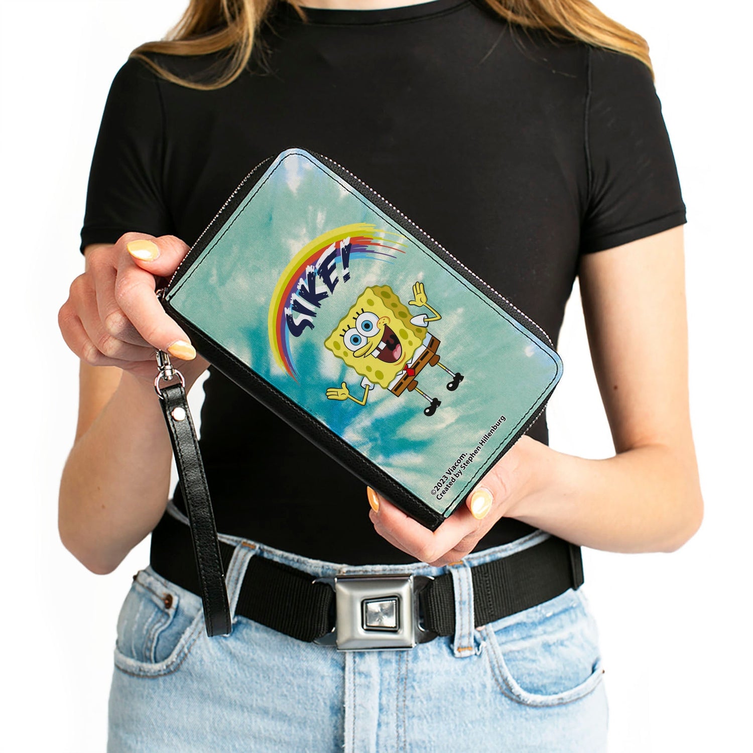 SpongeBob SquarePants Wallet Rainbow SIKE! Pose Blues Zip Around - Paramount Shop