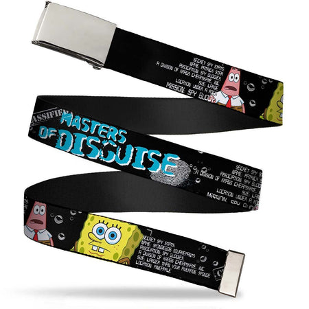 SpongeBob SquarePants Web Belt SpongeBob & Patrick Spy Profile Masters of Disguise Chrome Buckle - Paramount Shop