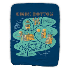 SpongeBob SquarePants Welcome to Paradise Sherpa Blanket - White / 37 in x 57 in