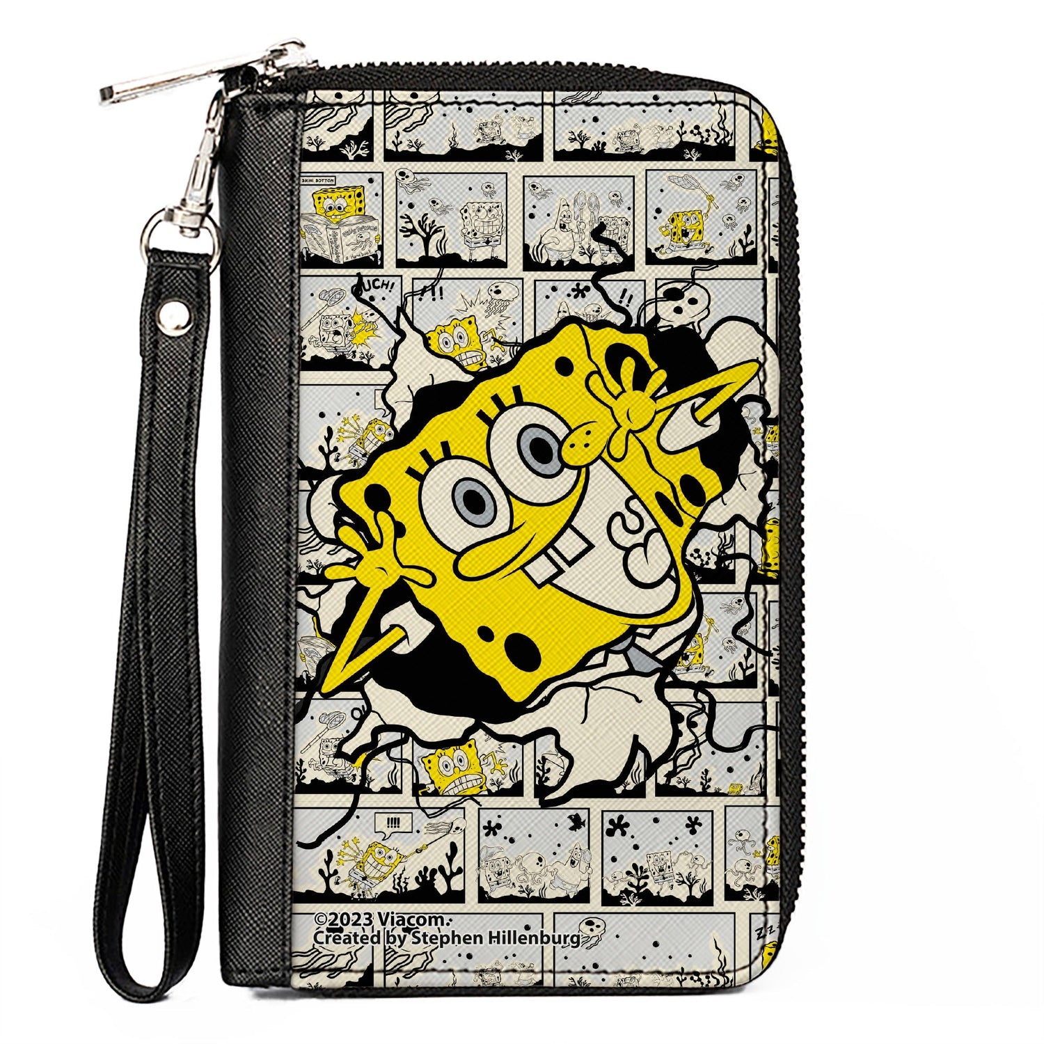 SpongeBob SquarePants Zip Around Wallet Breakthrough Scene Blocks Vegan Leather - Paramount Shop