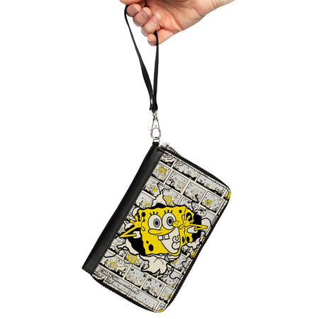 SpongeBob SquarePants Zip Around Wallet Breakthrough Scene Blocks Vegan Leather - Paramount Shop